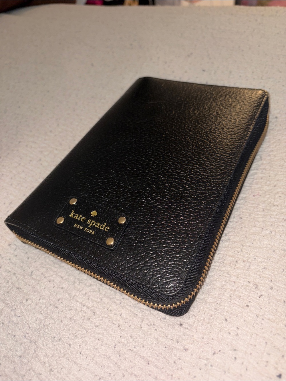 kate spade Black Leather Zip Around Agenda Journal NWOT - Picture 4 of 11